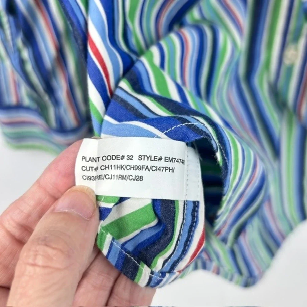 Ralph Lauren Button Down Shirt Multi-Color Striped Cotton Kids XL(20)